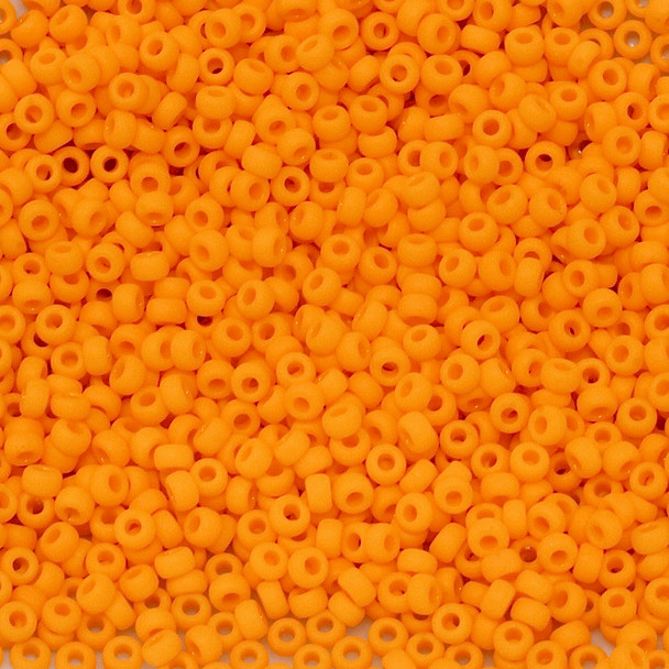 Size 11 Miyuki Seed Beads -- F405 Opaque Light Orange Matte