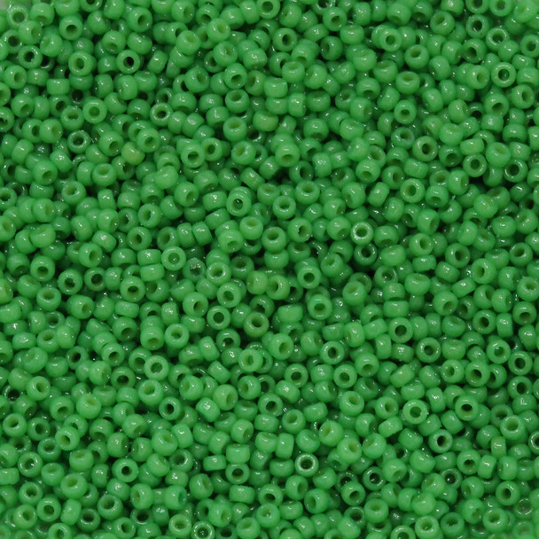 Size 15 Miyuki Seed Beads -- D4476 Duracoat Opaque Shamrock Green