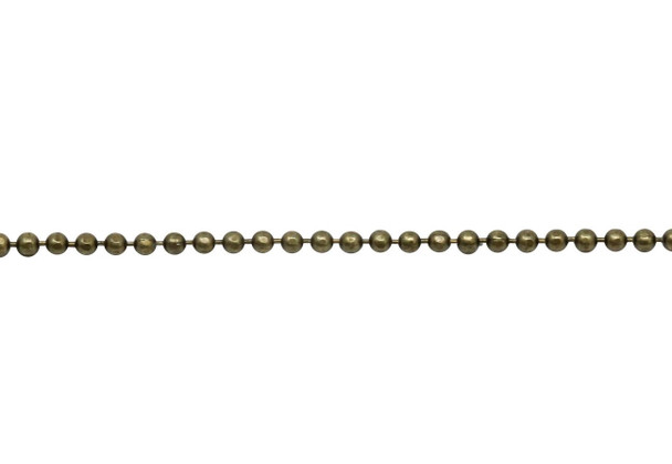 Antique Brass 1.5mm Diamond Cut Ball Chain - Sold By 6 Inches