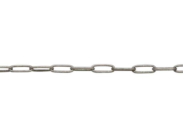 Antique Silver 5.9x1.75mm Paperclip Chain - Sold By 6 inches