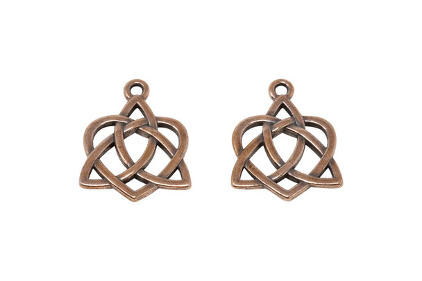 Copper Plated 21.2x26.9mm Large Open Celtic Heart