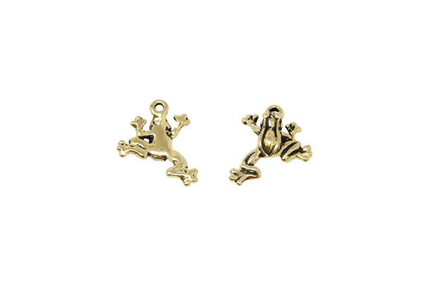Gold Plated 14.75x19.5mm Leap Frog Charm