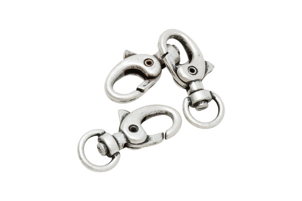 Antique Silver 30x15mm Swivel Lobster Claw Clasp