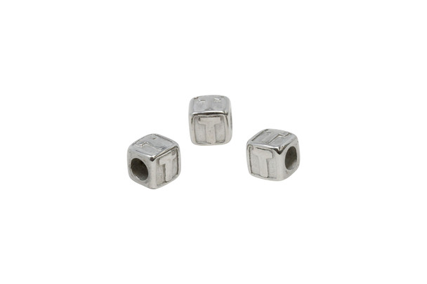 Stainless Steel 8mm "T" Letter Bead