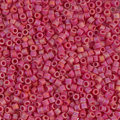 Delicas Size 10 Miyuki Seed Beads -- 874 Opaque Maroon AB Matte