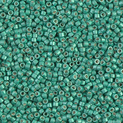 Delicas Size 11 Miyuki Seed Beads -- 1182 Galvanized Dark Mint Semi Matte