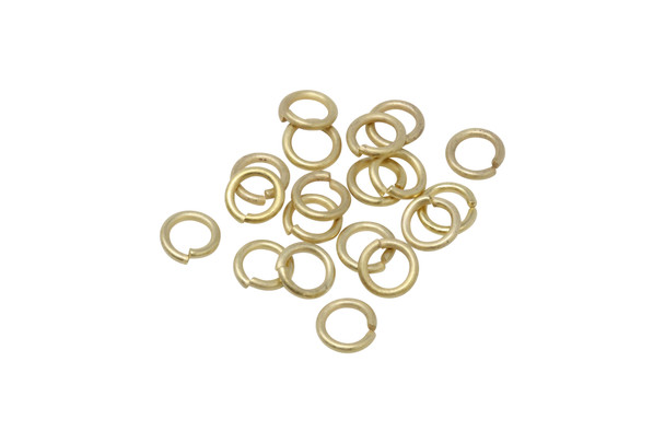 Satin Hamilton Gold 6mm 18 Gauge OPEN Jump Rings - 20 Pieces