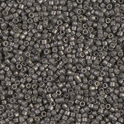 Delicas Size 11 Miyuki Seed Beads -- 1186 Galvanized Graphite Semi Matte