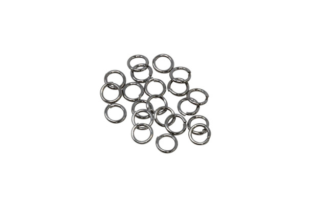 Gunmetal Plated 6mm Round 21 Gauge OPEN Jump Rings - 20 Pieces