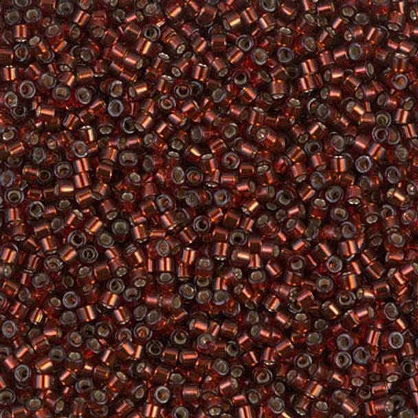 Delicas Size 11 Miyuki Seed Beads -- 1202 Cranberry / Silver Lined