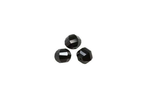 Black Tourmaline Polished 10mm Lantern Bead