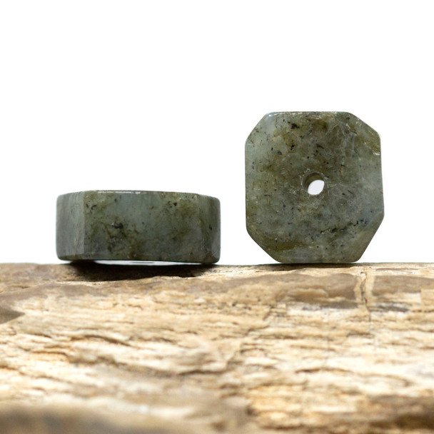 Labradorite Polished 8x15mm Hexagon Cut Bead