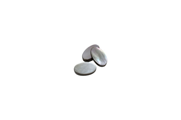 Natural Black Shell Polished 7x10mm Flat Oval Bead