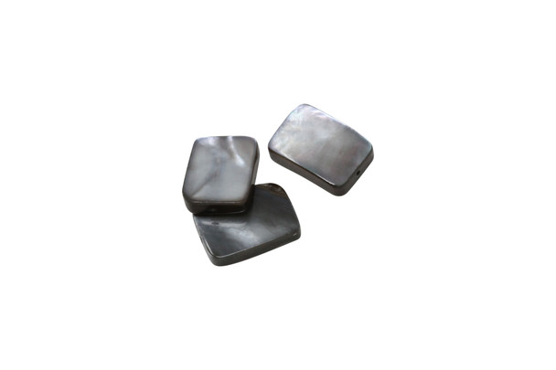 Natural Black Shell Polished 10x14mm Flat Rectangle Bead