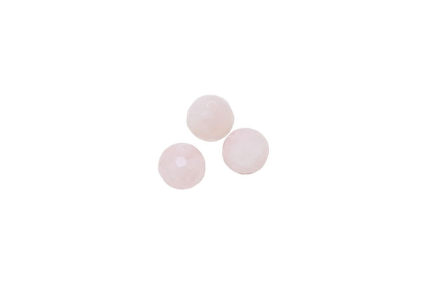 Madagascar Rose Quartz Polished 8mm Faceted Round Bead