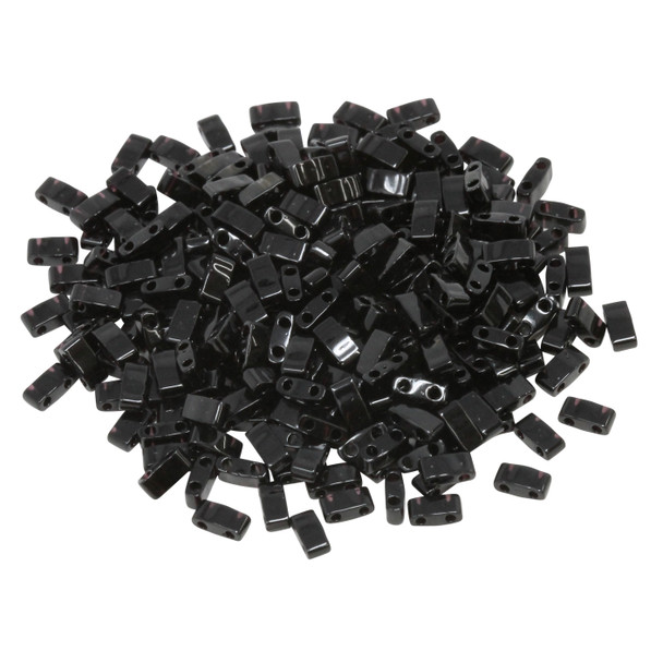 1/2 Cut 5mm Tila Beads -- Black