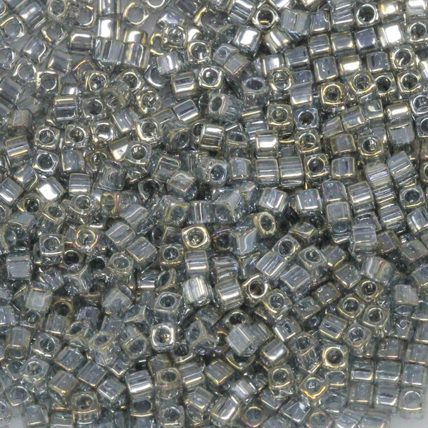 1.8mm Miyuki Cube Seed Beads -- Ghost Grey / Gold Luster