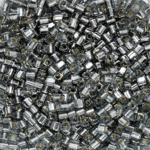 1.8mm Miyuki Cube Seed Beads -- 21 Black Diamond / Silver Lined