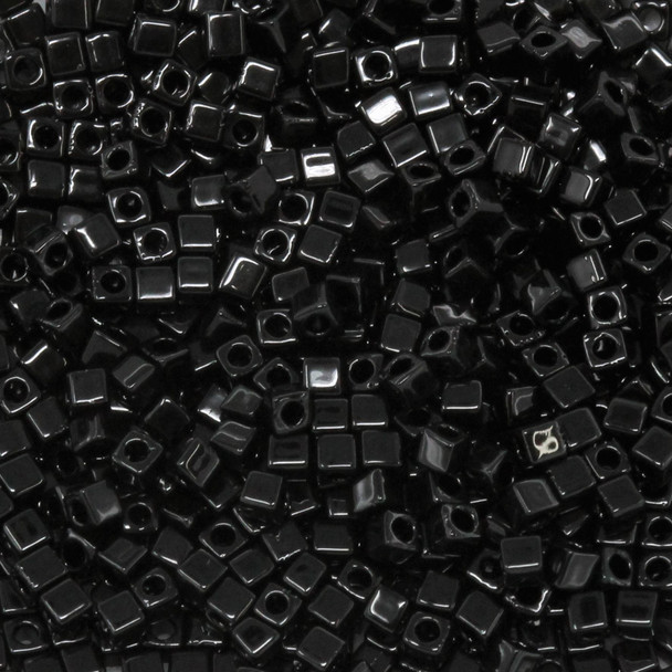 1.8mm Miyuki Cube Seed Beads -- 401 Black