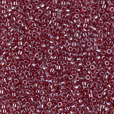 Delicas Size 11 Miyuki Seed Beads -- 1222 Transparent Dark Cranberry Luster