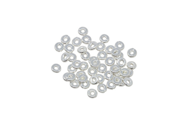 Silver Plated 4mm Kenyan - 50 Pieces