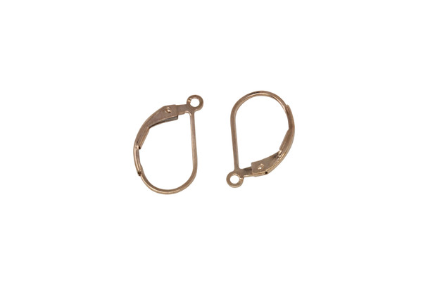 14K Rose Gold Filled Plain Leverback Earrings - Sold as a Pair
