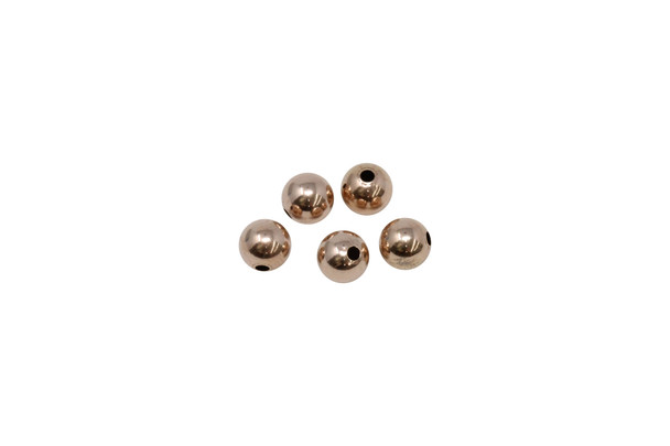 14K Rose Gold Filled 6mm Round Beads - 5 Pieces