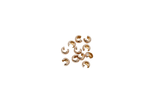 14K Rose Gold Filled 3mm Crimp Covers - 10 Pieces