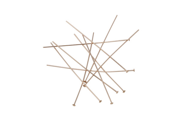 14K Rose Gold Filled 1.5" Long 24 Gauge Head Pins - 10 Pieces