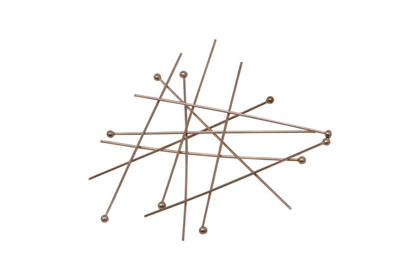 14K Rose Gold Filled 1.5" Long 24 Gauge Ball End Head Pins - 10 Pieces