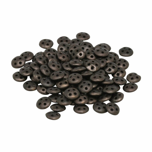 CzechMates® QuadraLentil Beads -- Dark Bronze Matte