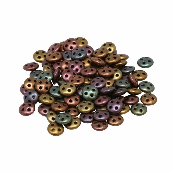 CzechMates® QuadraLentil Beads -- Metallic Bronze Iris Matte