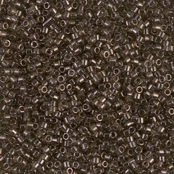 Delicas Size 11 Miyuki Seed Beads -- 123 Transparent Grey / Olive Luster