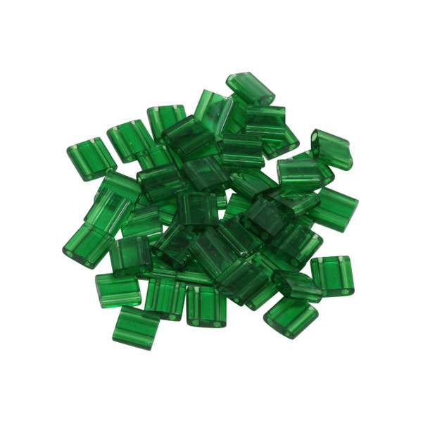 5mm Tila Beads -- Transparent Green
