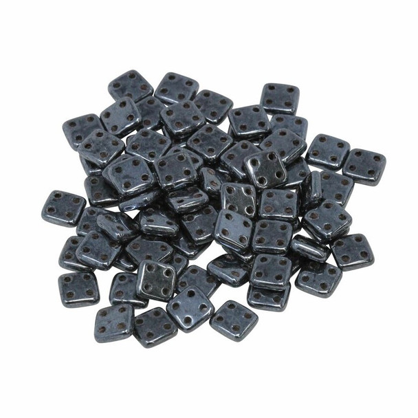 CzechMates® QuadraTile Beads -- Hematite