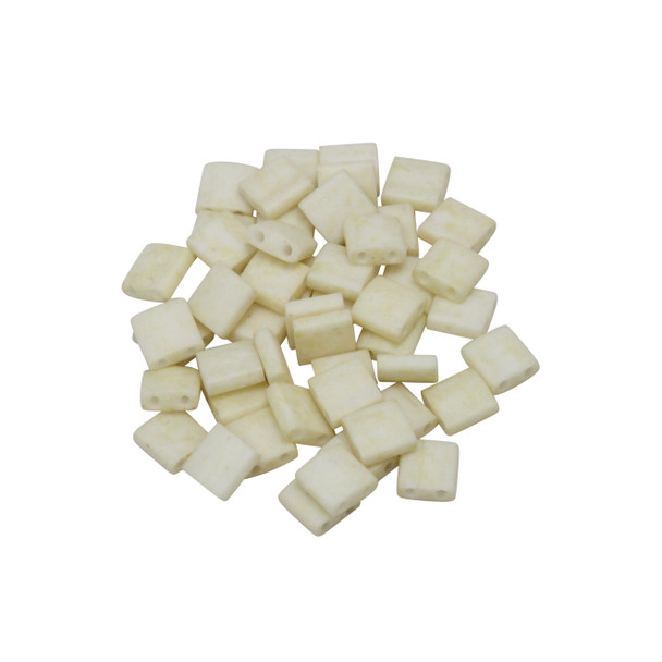 5mm Tila Beads -- Opaque Ivory Matte