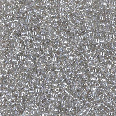 Delicas Size 11 Miyuki Seed Beads -- 1231 Transparent Grey Luster