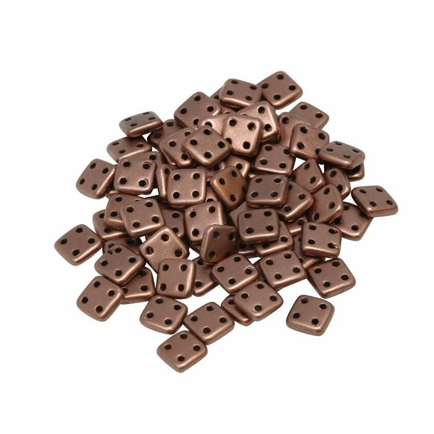 CzechMates® QuadraTile Beads -- Metallic Bronze Copper Matte