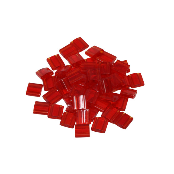 5mm Tila Beads -- Transparent Red