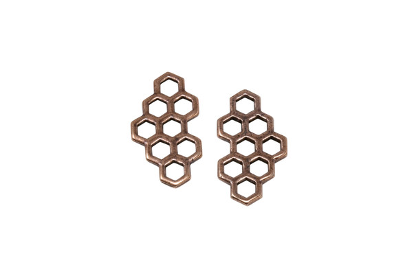 Copper Plated 21x11.7mm Honey Comb Link