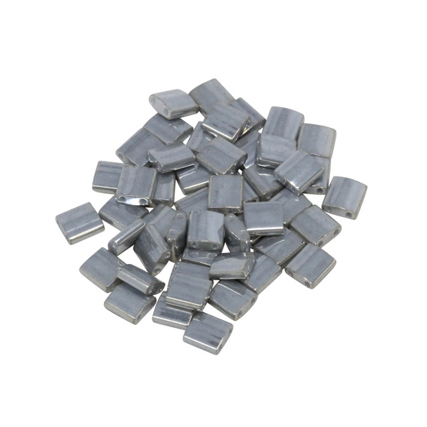5mm Tila Beads -- Silver Gold Luster