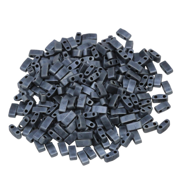 1/2 Cut 5mm Tila Beads -- Blue Grey Matte