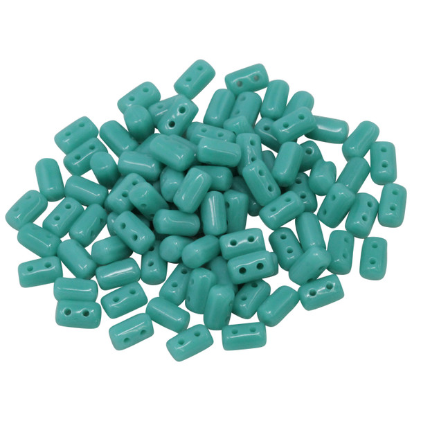 Matubo Czech Glass Rulla Beads -- Green Turquoise