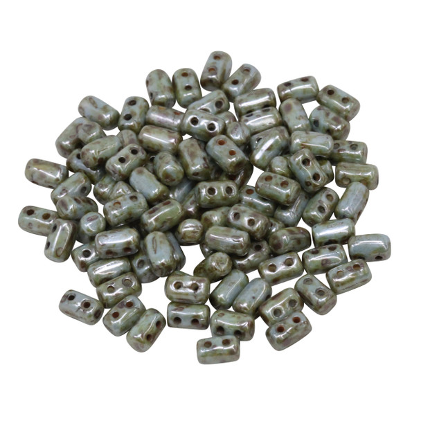 Matubo Czech Glass Rulla Beads -- Chalk Lazure Blue