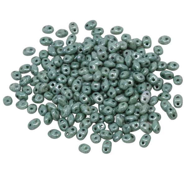 Matubo Mini SuperDuo -- Stone Green Luster