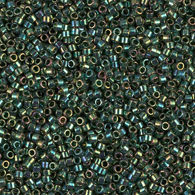 Delicas Size 11 Miyuki Seed Beads -- 125 Emerald / Gold Luster
