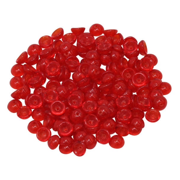 Czech Glass Teacup Beads -- Siam Ruby