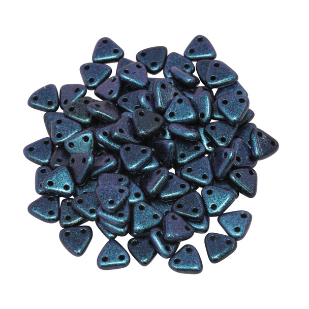 CzechMates® Triangle Beads -- Indigo Orchid Polychrome