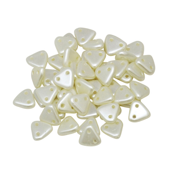 CzechMates® Triangle Beads -- Cream Pearl Coat