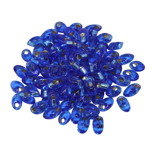 4x7mm Magatamas -- Sapphire / Silver Lined